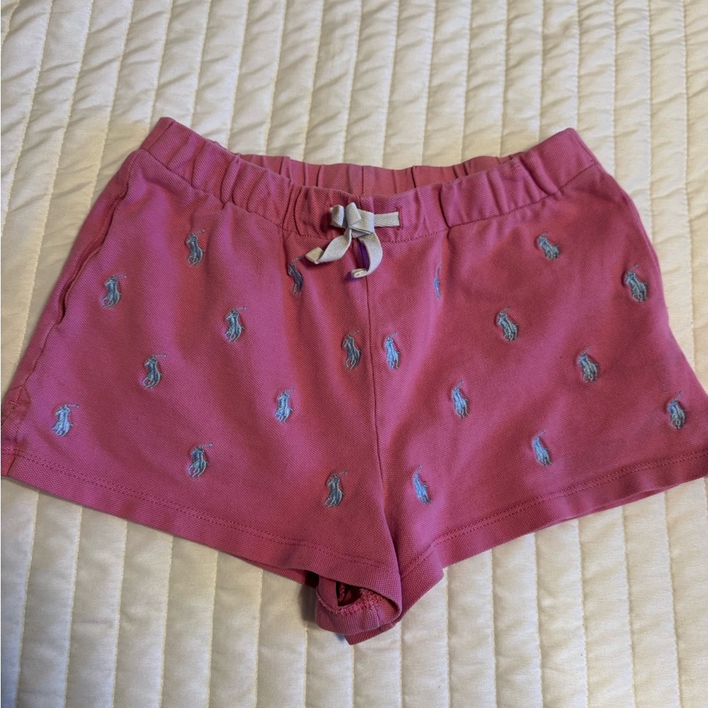 Polo by Ralph Lauren Pink Shorts with Light Blue Pony Embroidery